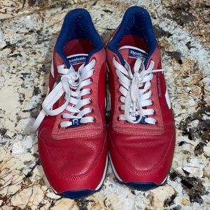 Mens Reebok Classic Red, White And Blue Shoes